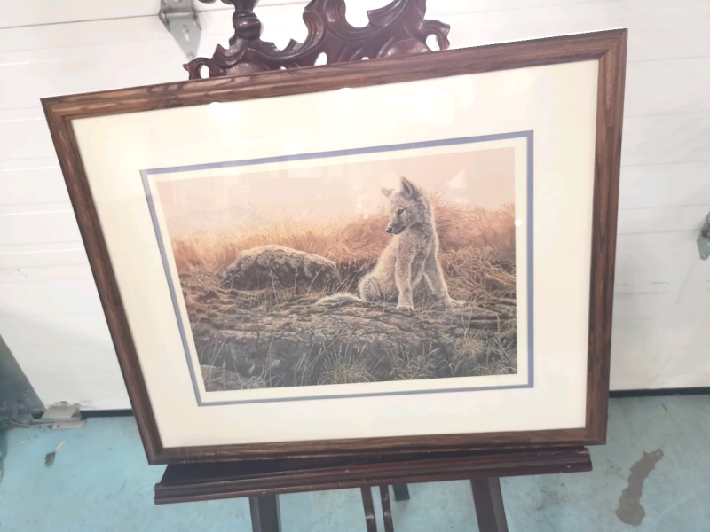 Vintage Signed Print "Wolf Pup" - Lisa Calvert 1987