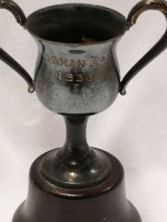 Vintage Small Trophy German Cup 1938 on Wood Stand