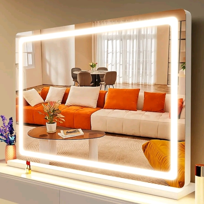 New Gvnkvn Makeup Vanity Mirror with Lights 32" x 24" with 10X Magnification and USB Charging Port, with Dimmable 3 Modes<br/>