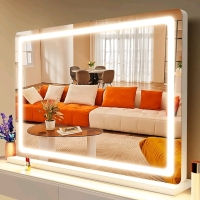 New Gvnkvn Makeup Vanity Mirror with Lights 32" x 24" with 10X Magnification and USB Charging Port, with Dimmable 3 Modes<br/>