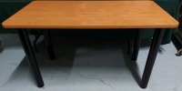 Large Wooden Table With Metal Legs