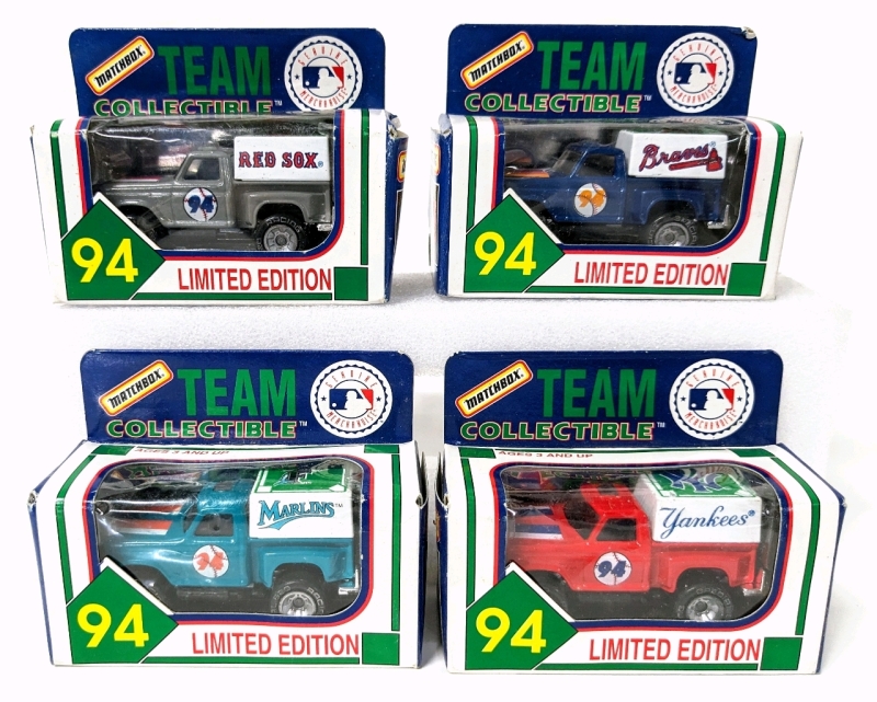 4 Vintage MATCHBOX MLB Limited Edition Diecast Collectible Trucks