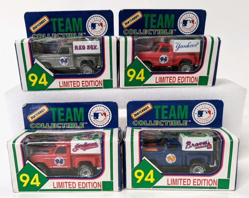 4 Vintage MATCHBOX MLB Limited Edition Diecast Collectible Trucks