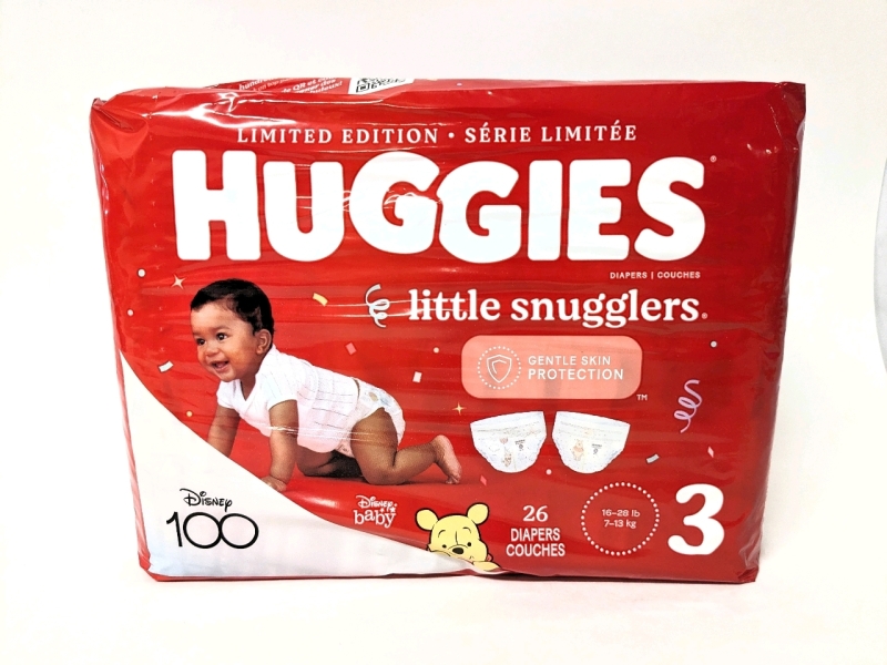 New HUGGIES Size 3 (16-28lb / 7-13kg) Little Snugglers Diapers Limited Edition Disney 100 Anniversary