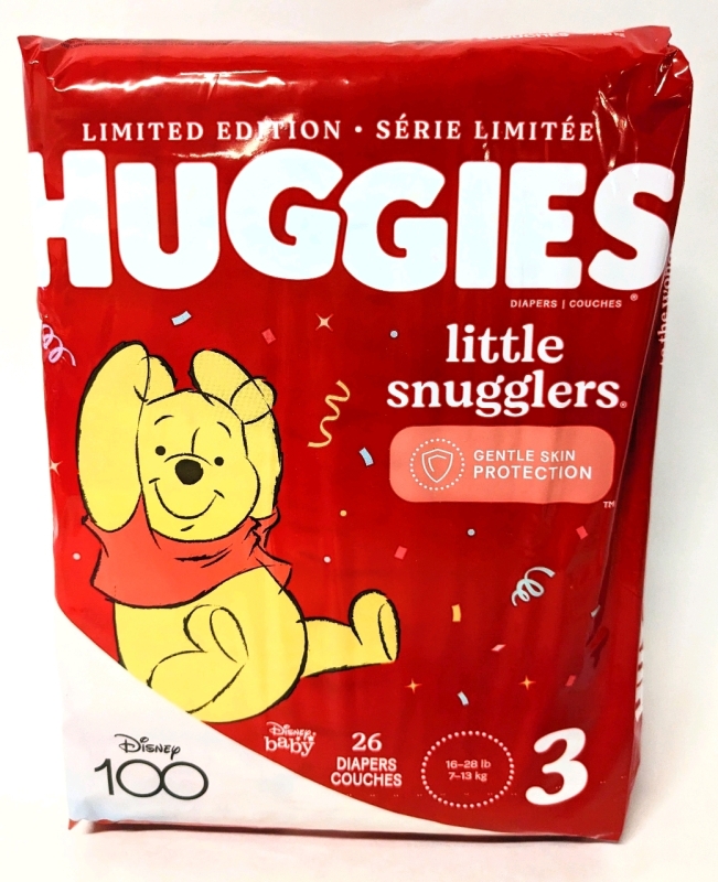 New HUGGIES Size 3 (16-28lb / 7-13kg) Little Snugglers Diapers Limited Edition Disney 100 Anniversary