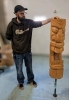 58.5" Tall Wooden Log TIKI on Stand