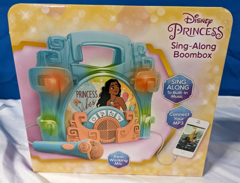 New Disney Princess Moana Karaoke Boombox. 9-10" tall (Bottom Hidden by Box)