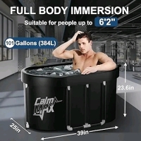 New CalmMax Oval Ice Bath Tub for Athletes Portable Cold Plunge Tub for Cold Water Therapy - 100 Gal Capacity