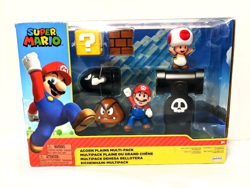 New SUPER MARIO Acorn Plains Multi-Pack w 4 Figures & 1 Accessory