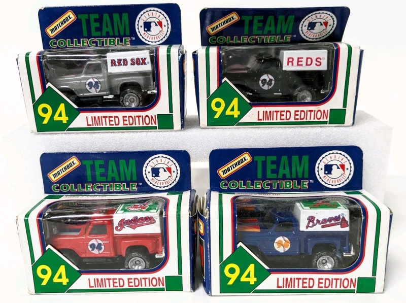 4 Vintage MATCHBOX MLB Limited Edition Diecast Collectible Trucks