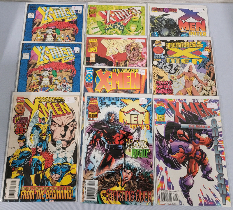 Marvel Comics X-MEN Comic Book Lot , 10 Issues . Various Titles . All Bagged & Boarded