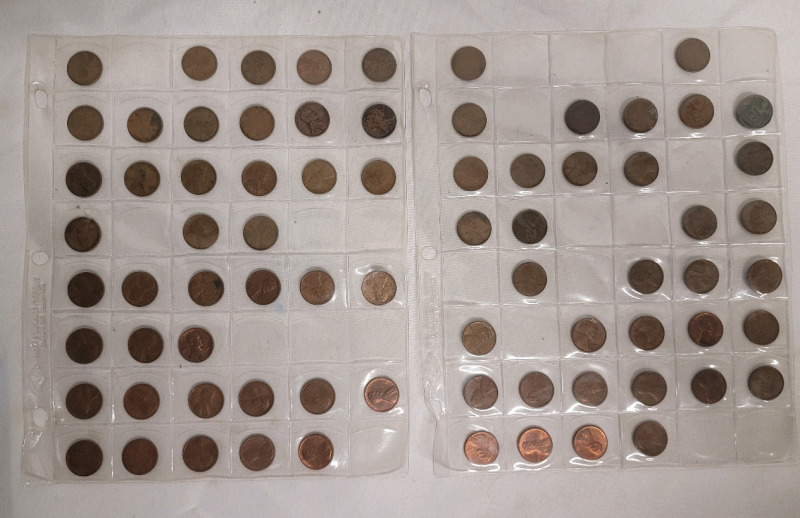 1938 - 1977 USA Lincoln Pennies , 75 Pennies