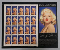 1995 US Postal ' Legends of Hollywood : Marilyn Monroe ' Stamp Sheet , 32 Cent Stamps