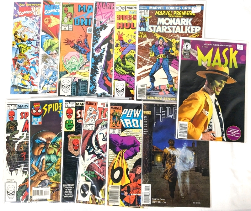 13 Assorted Comic Books : Marvel ComicscVersus, Spider-Man, Hellblazer, The Mask + : All Bagged and Boarded