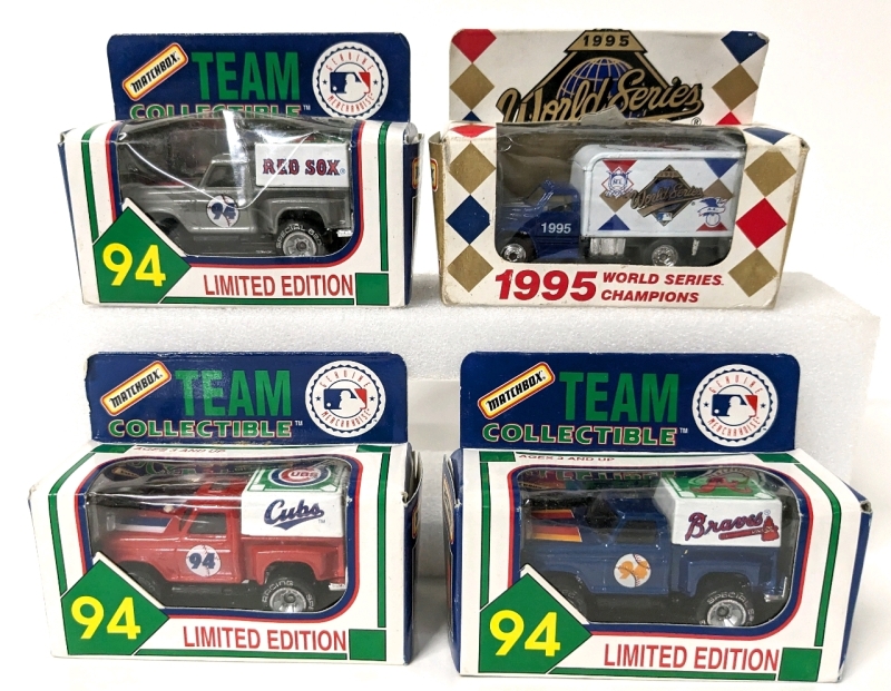 4 Vintage MATCHBOX MLB Limited Edition Diecast Collectible Trucks