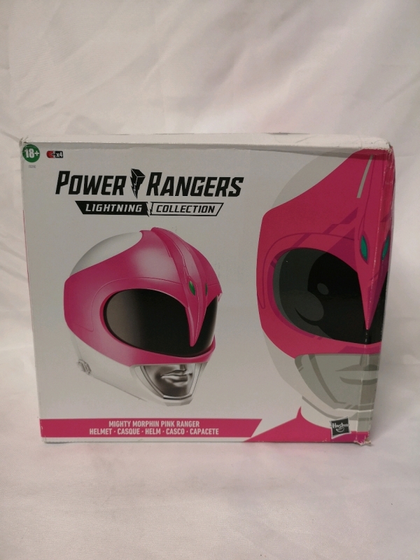 New Hasbro Pink Mighty Morphin POWER RANGER Helmet with Display Stand