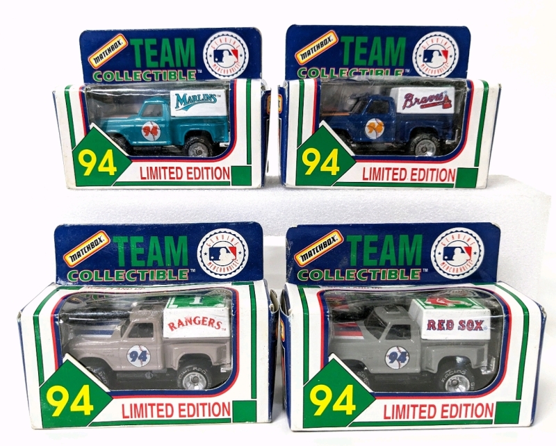 4 Vintage MATCHBOX MLB Limited Edition Diecast Collectible Trucks