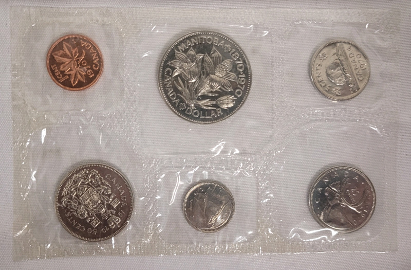 1970 (1870-) Canadian Manitoba Uncirculated Coin Set , Sealed