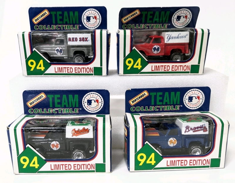 4 Vintage MATCHBOX MLB Limited Edition Diecast Collectible Trucks