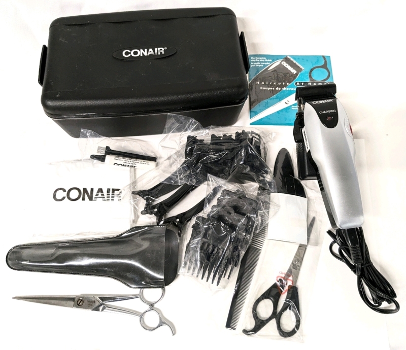 New Conair 18-piece Custom cut Haircut Kit w Pre-owned C-Mon Cadillac Hair Scissors & Sheath