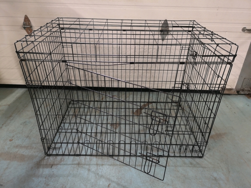 Foldable Large Metal Dog Crate - 41.5"Lx27.5"Wx 30.5"H