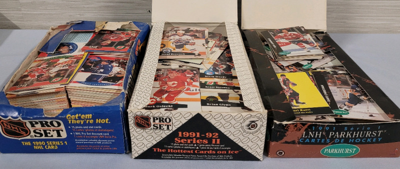 1990 - 1992 Pro Set & Parkhurst NHL Hockey Trading Cards . Parkhurst is French Edition