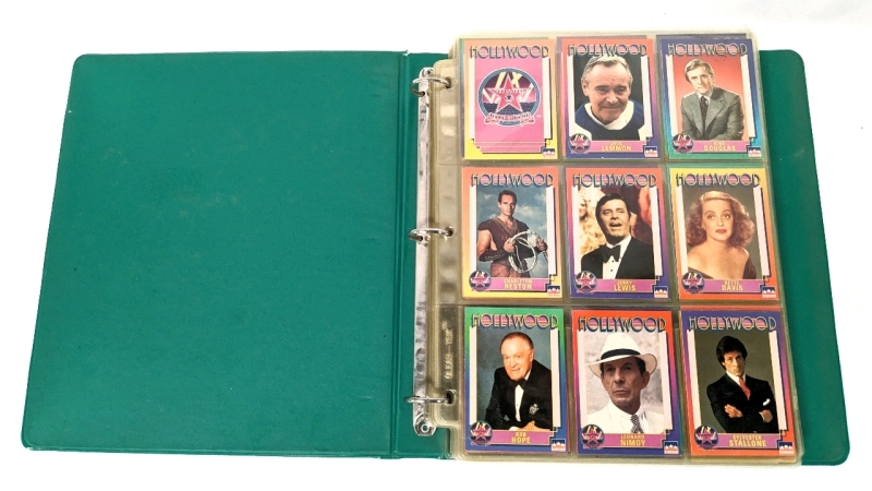 Binder with 230+ Vintage Official HOLLYWOOD Walk of Fame Celebrity Trading Cards + Pack Wrapper & 3 Checklists