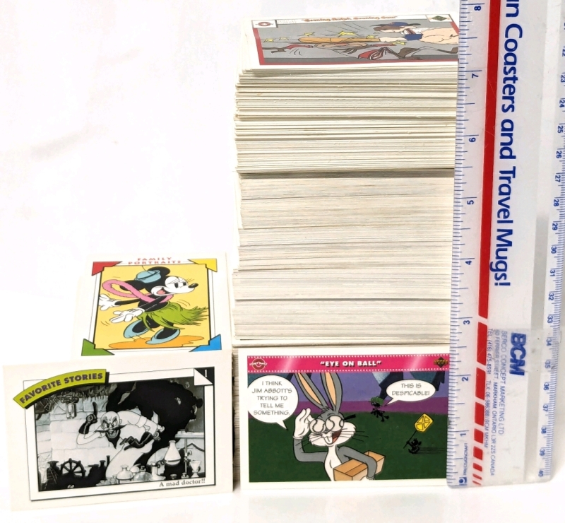 300+ Vintage 1990 Upper Deck MLB Baseball x Looney Tunes & 100+ Impel Disney Trading Cards