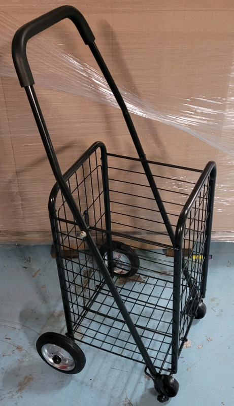 New - Folding Shopping Cart . Measures 34" Tall , Basket measures 12"×12"×18"