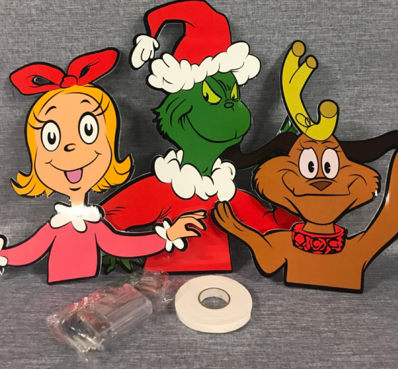 16” Grinch Cutouts with Lights and Sealers