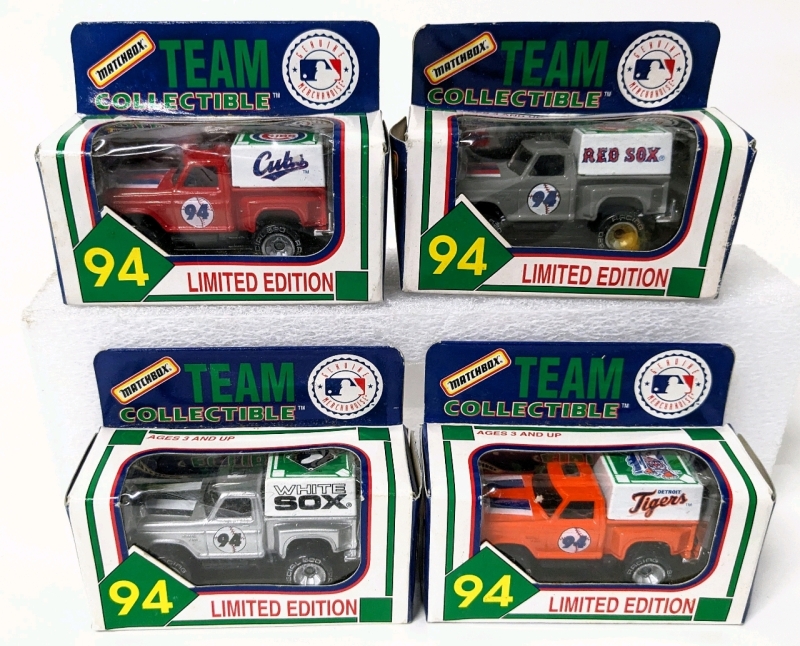 4 Vintage MATCHBOX MLB Limited Edition Diecast Collectible Trucks