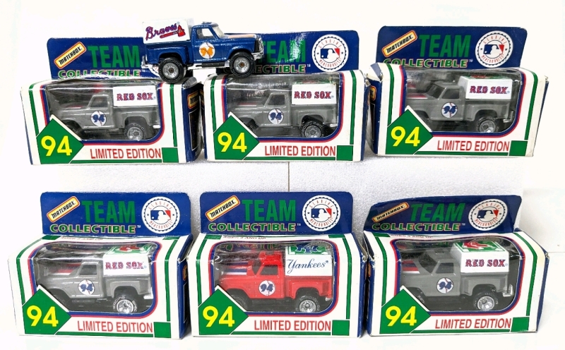 7 Vintage MATCHBOX MLB Limited Edition Diecast Collectible Trucks