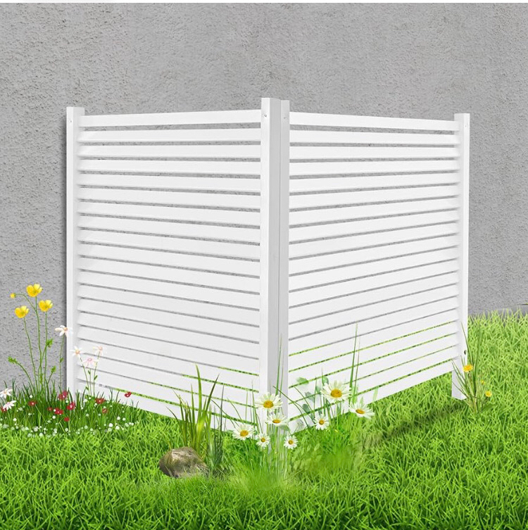 FLYYIBO Outdoor Privacy Screen, No Dig White Vinyl Privacy Fence Screen Kit B2