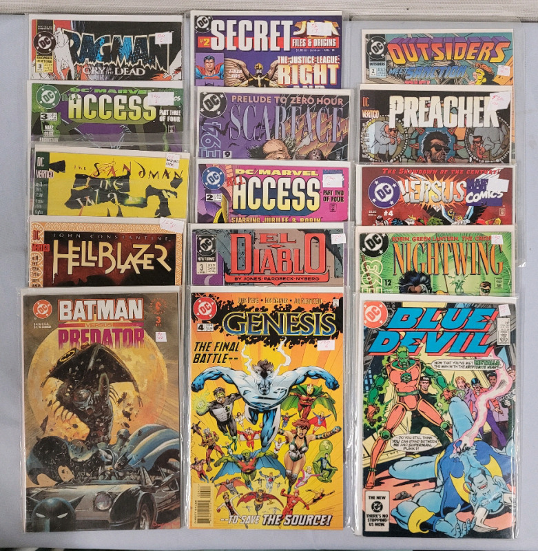 DC Comics Comic Lot . 15 Issues , Various Titles . All Bagged & Boarded