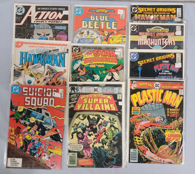 Vintage DC Comics Comic Lot . 10 Comics , Various Titles . All Comics Bagged