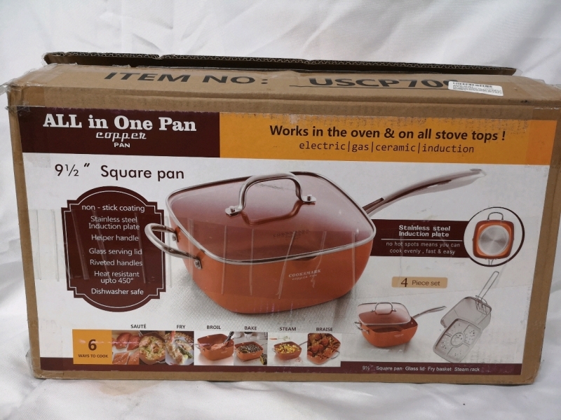 New All in One Pan Copper Pan - 9.5" Square Pan