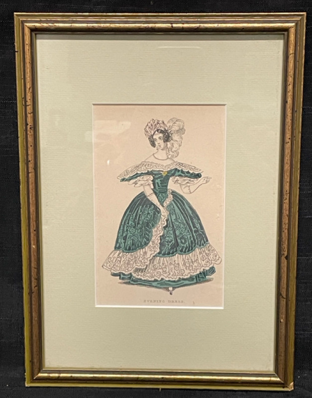 Antique Evening Dress Etching