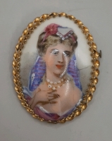 Vintage Limoges 1.75" Brooch.