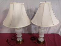 Vintage Pair of Murano Glass Lamps - Working