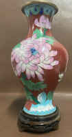 Vintage cloissone 8&rdquo; vase with base