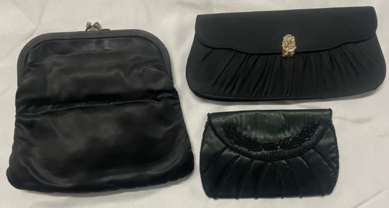 3 vintage Black purses