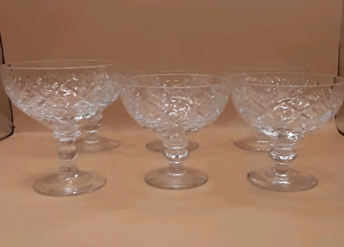 Vintage 6 Webb Corbett Georgian Crystal Low Sherbert