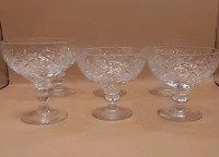 Vintage 6 Webb Corbett Georgian Crystal Low Sherbert