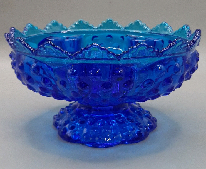 Vintage Fenton Cobalt Hobnail Glass 4" Candle Holder