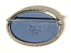 Wedgwood England Blue Jasperware & Sterling Brooch 1 5" x 1.2" - 2