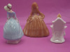 Vintage 4" Boyd Brown Glass Figurine of a Girl Antique German Porcelain Figure of a Woman in a Hooped Skirt Vintage Occupied Japan Figure of a Woman Sitting in a Chair - 2