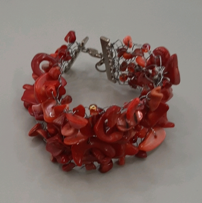 Vintage 6 X 1" Coral Bracelet