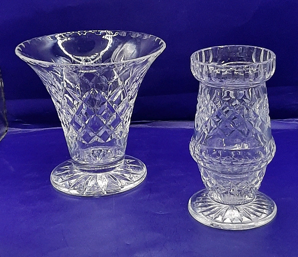 Vintage 2 Thomas Webb Clifton Crystal 6" Flared Vase 6" Crystal Vase