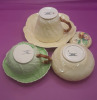 Vintage Carlton Ware 3.75" Wild Rose Covered Sugar Sauce Pitcher with Underplate "Foxglove" Cup and Saucer - 3
