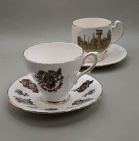 Vintage Cup & Saucer First Nation's Totem Poles in Thunderbird Park Royal Winton Teacup & Saucer with Northwest Coast Design